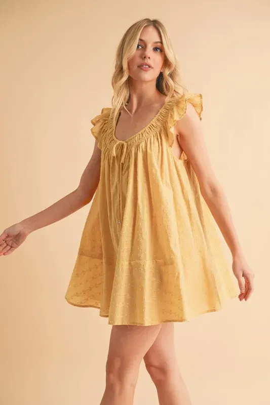 Aemi+Co Ruffled Cap Sleeve Cotton Tunic Mini Dress sold by Gigi Laurent product image thumbnail 5
