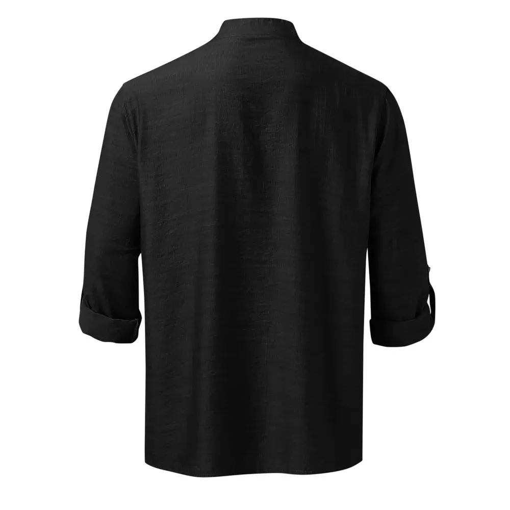 Men's Full Size Half Button Long Sleeve Shirt Plus Size sold by Gigi Laurent product image thumbnail 3