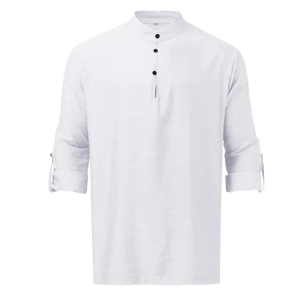 Men's Full Size Half Button Long Sleeve Shirt Plus Size sold by Gigi Laurent product image thumbnail 5