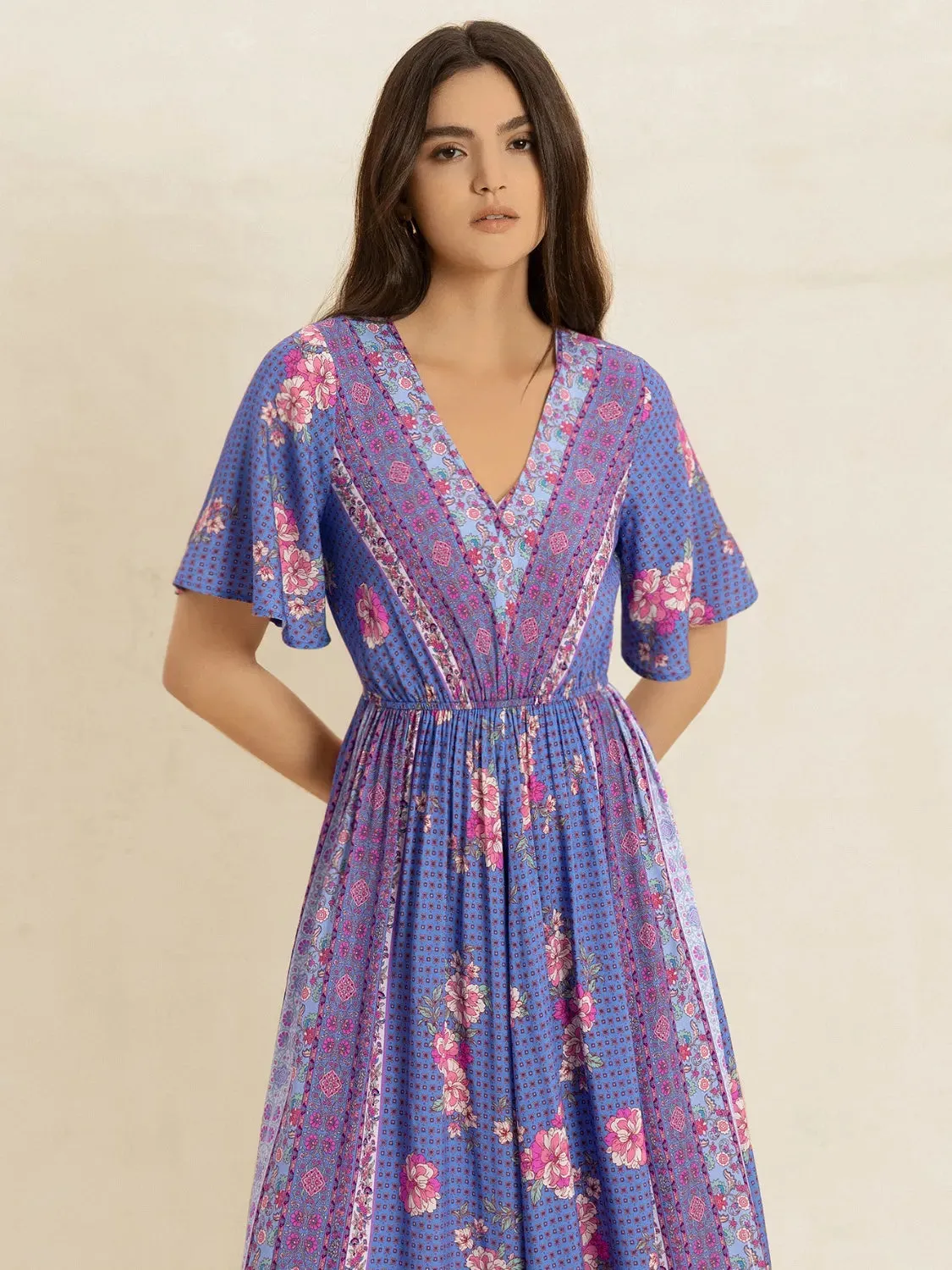 Printed Short Sleeve Midi Dress sold by Gigi Laurent product image thumbnail 2