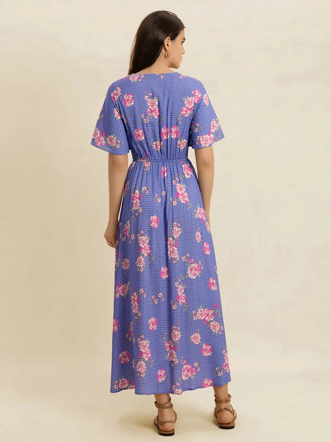 Printed Short Sleeve Midi Dress sold by Gigi Laurent product image thumbnail 3