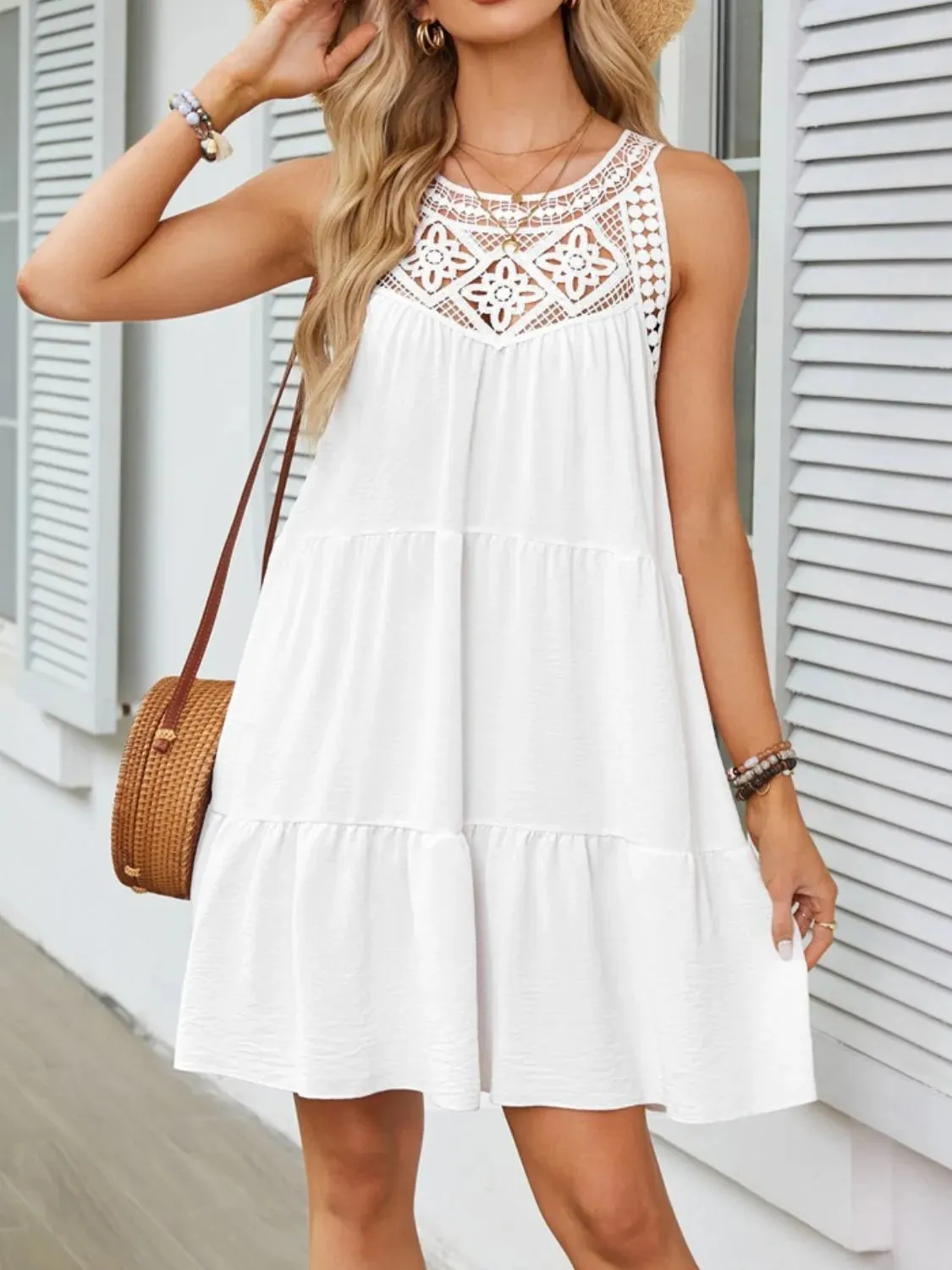 Ruffled Hem Lace Sleeveless Dress sold by Gigi Laurent product image thumbnail 2