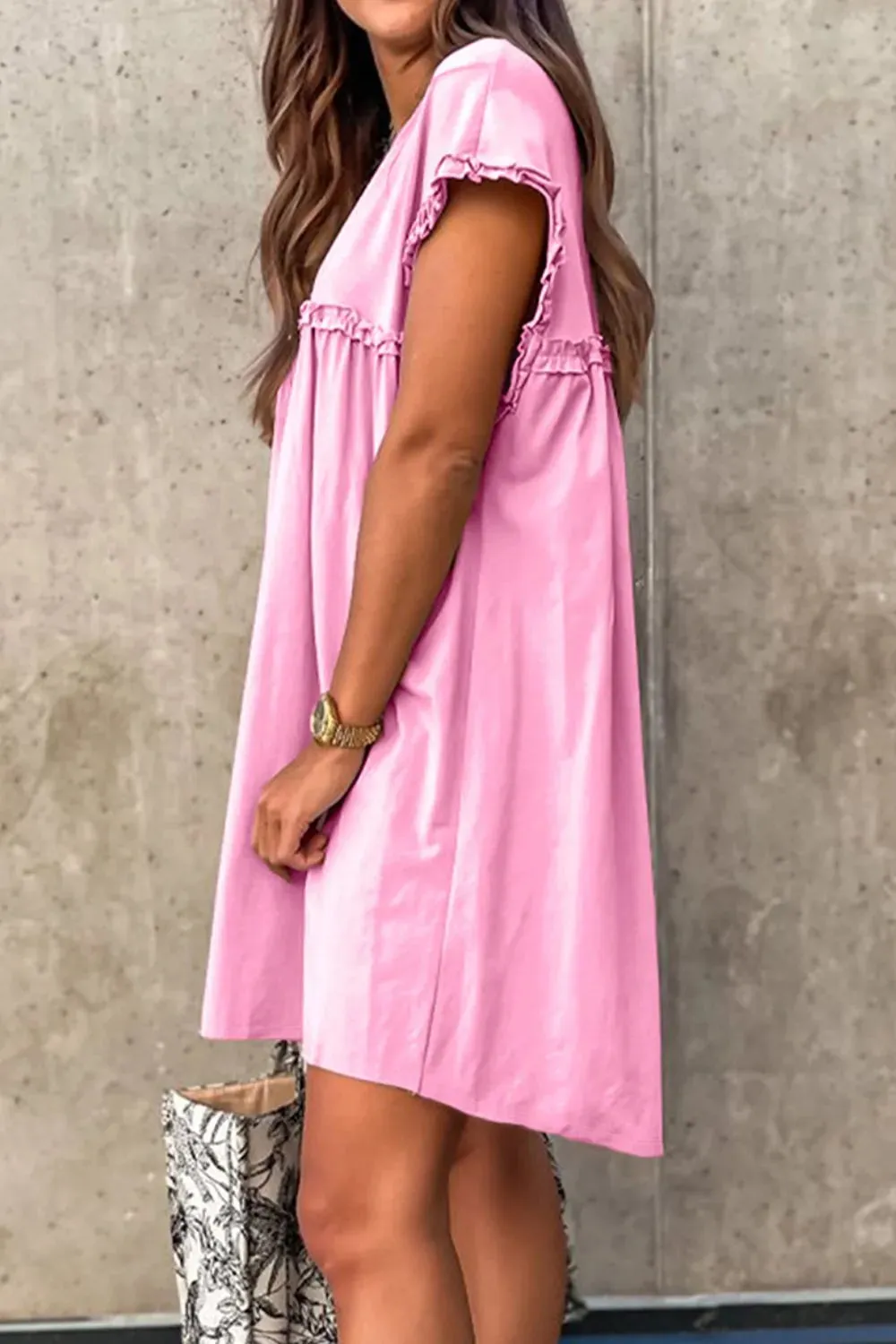 Frill Short Sleeve Mini Dress sold by Gigi Laurent product image thumbnail 5