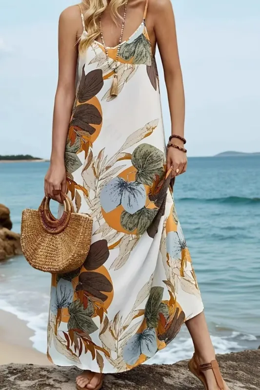Printed Spaghetti Strap Maxi Dress sold by Gigi Laurent