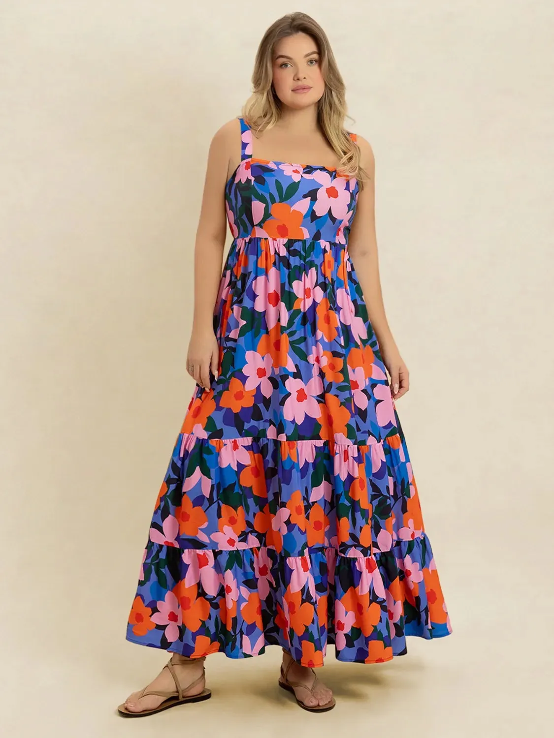 Plus Size Printed Square Neck Cami Dress sold by Gigi Laurent product image thumbnail 2