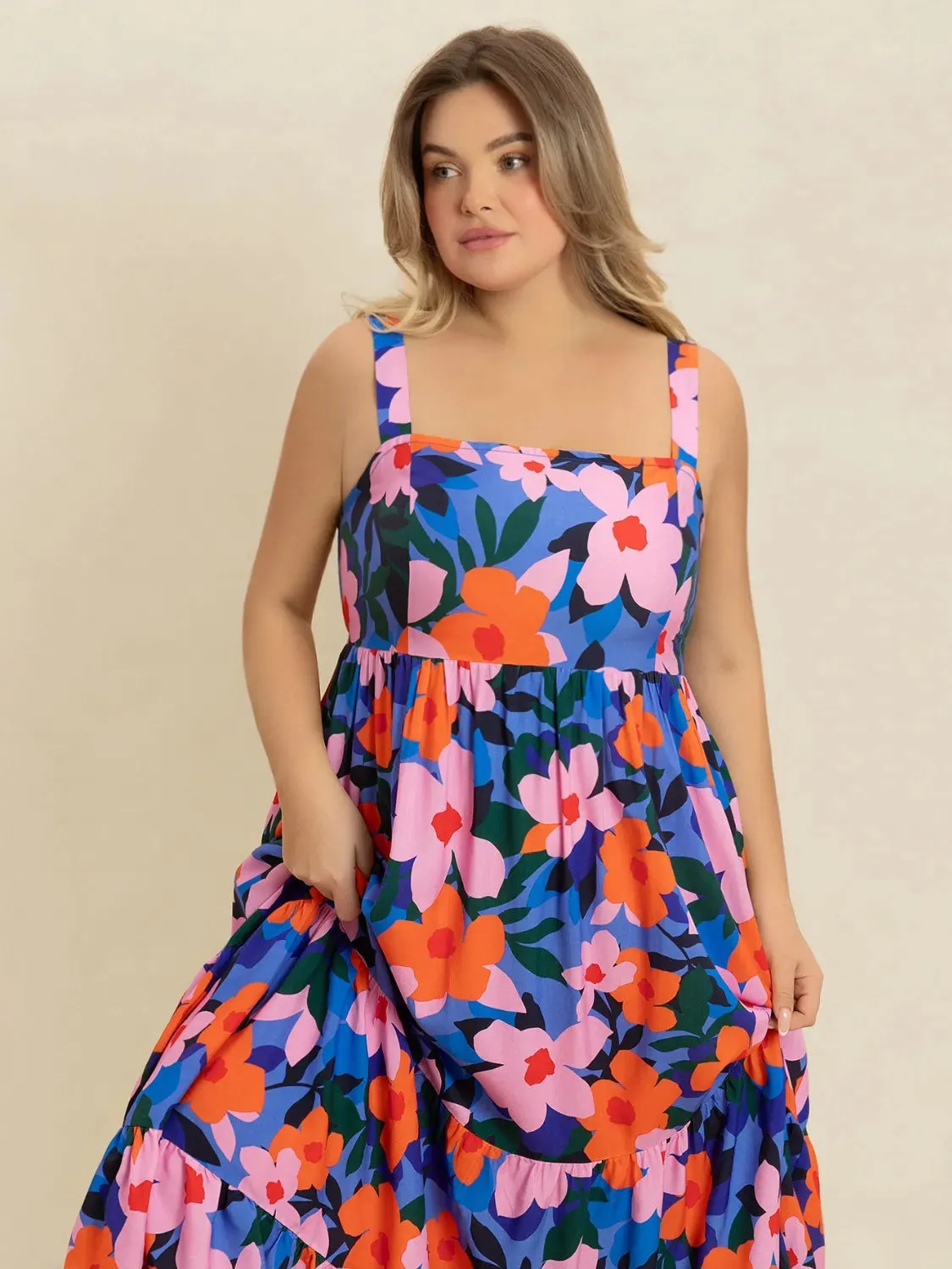 Plus Size Printed Square Neck Cami Dress sold by Gigi Laurent product image thumbnail 4