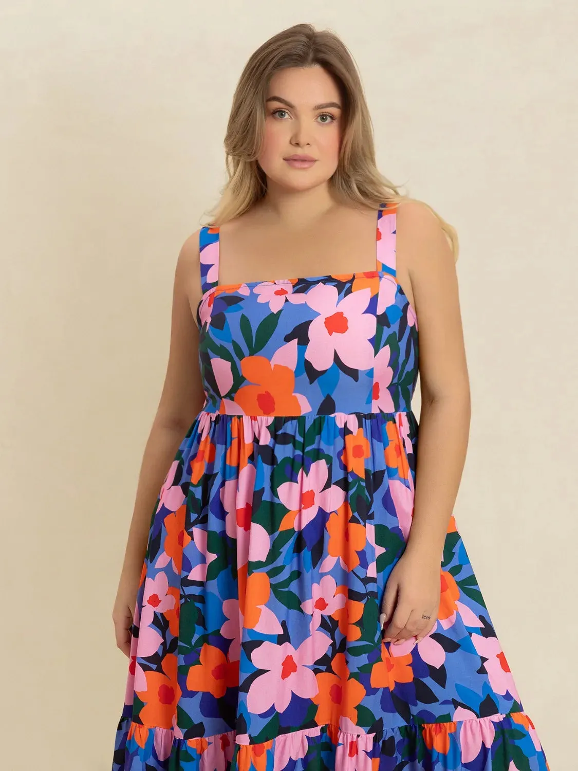 Plus Size Printed Square Neck Cami Dress sold by Gigi Laurent product image thumbnail 3