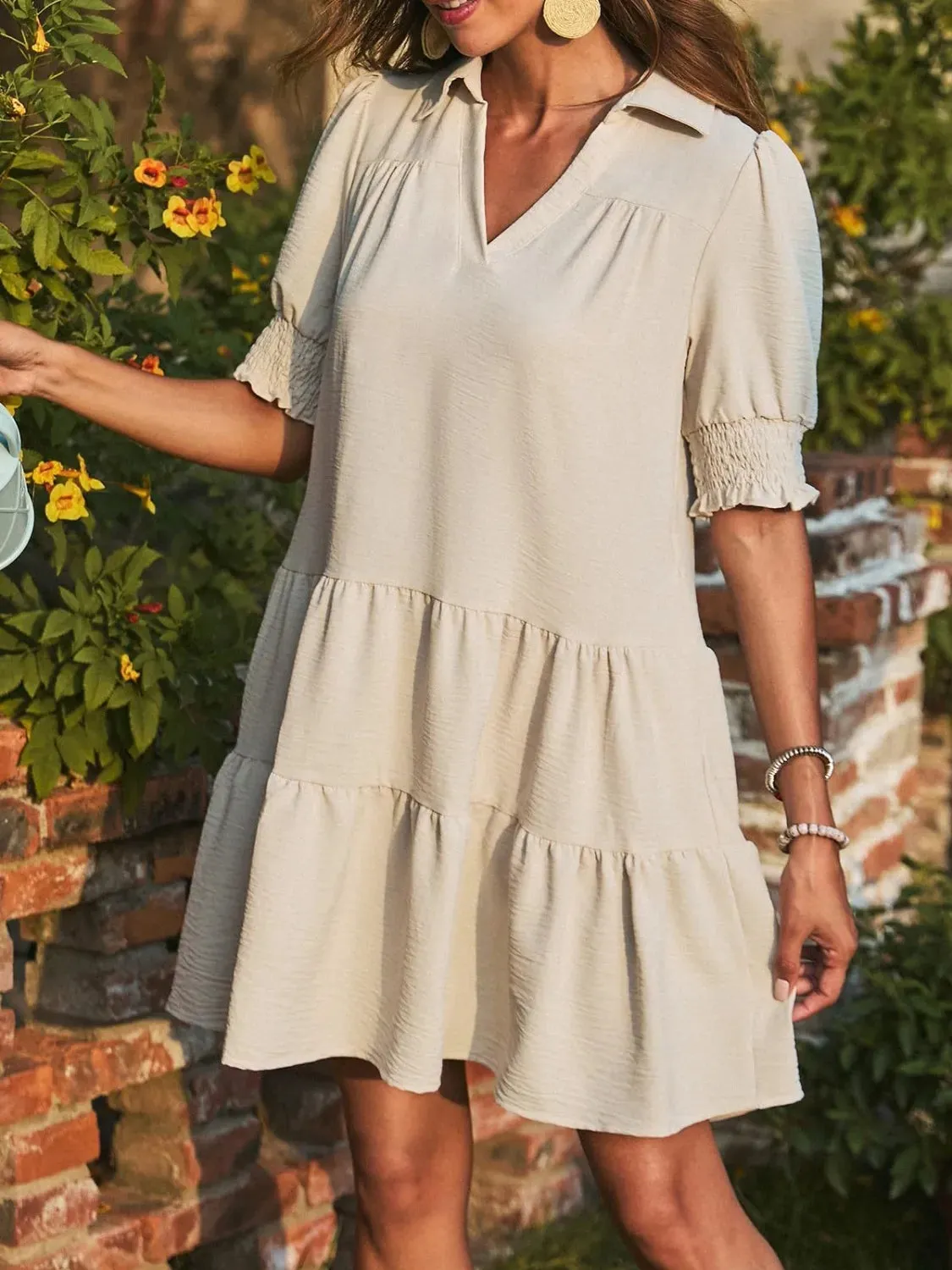 Johnny Collar Short Sleeve Mini Dress sold by Gigi Laurent