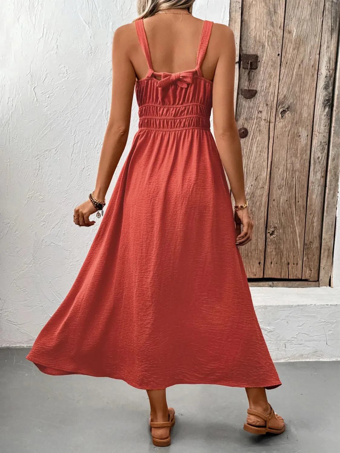 V-Neck Wide Strap Midi Cami Dress sold by Gigi Laurent product image thumbnail 2