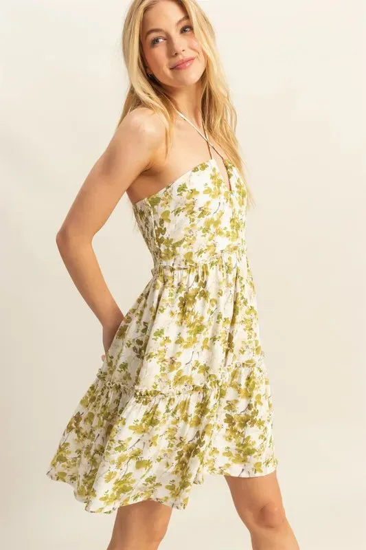 HYFVE Floral Print Halter Neck Tiered Mini Dress sold by Gigi Laurent product image thumbnail 2
