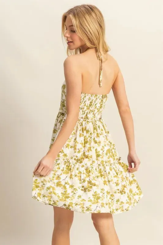 HYFVE Floral Print Halter Neck Tiered Mini Dress sold by Gigi Laurent product image thumbnail 3