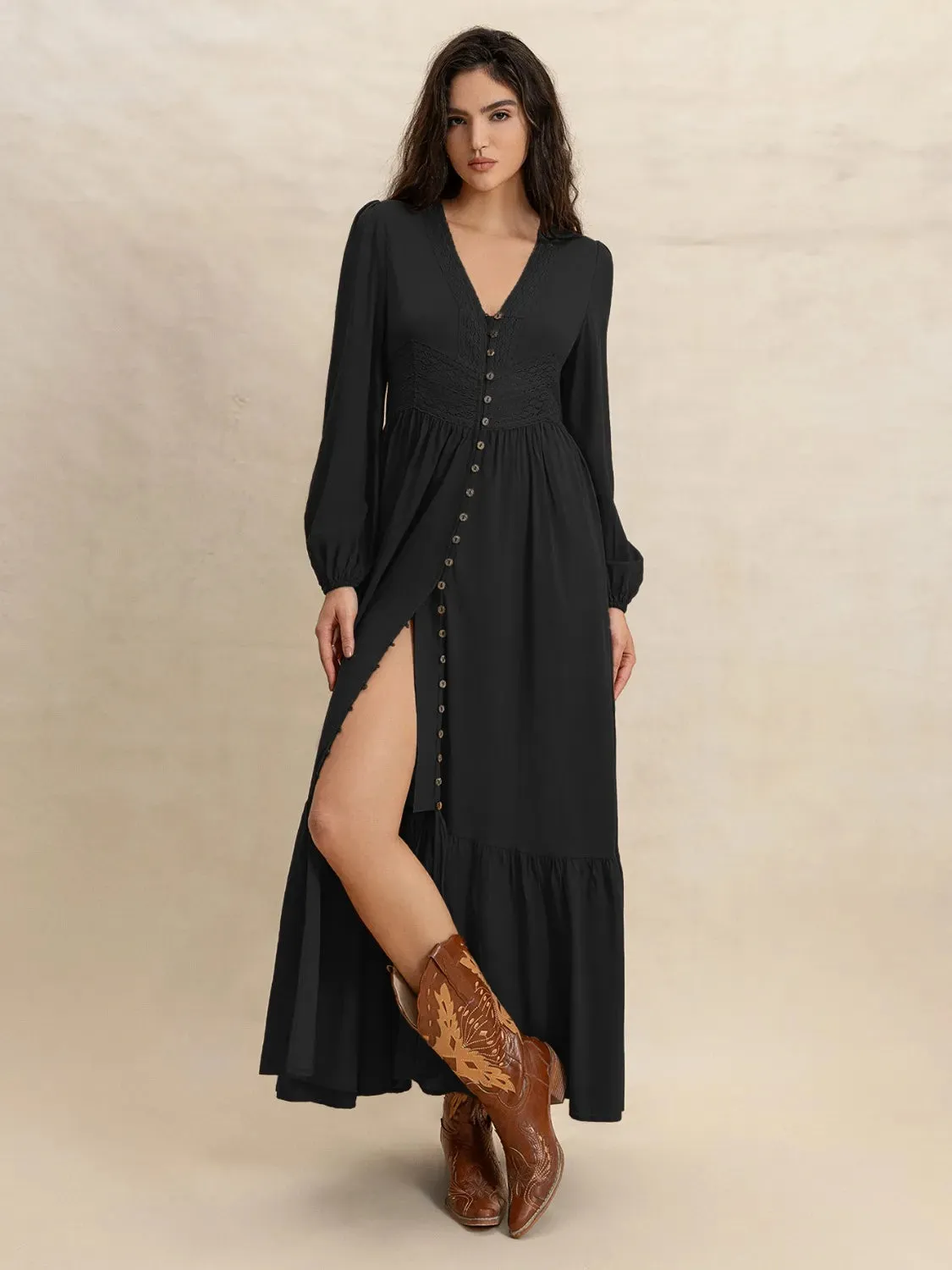 V-Neck Long Sleeve Dress sold by Gigi Laurent product image thumbnail 3