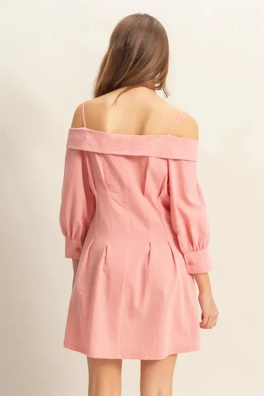 HYFVE Button Down Spaghetti Strap Mini Dress with Pockets sold by Gigi Laurent product image thumbnail 3