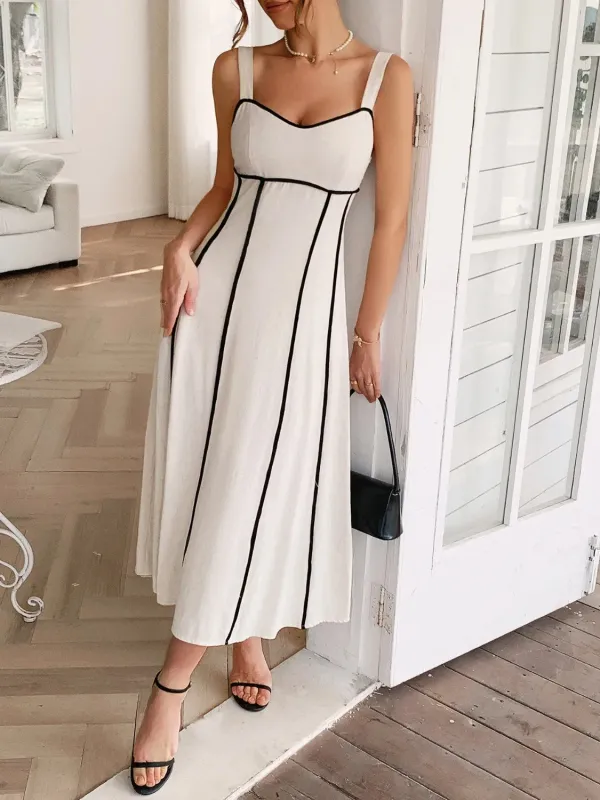 Contrast Wide Strap Midi Cami Dress sold by Gigi Laurent