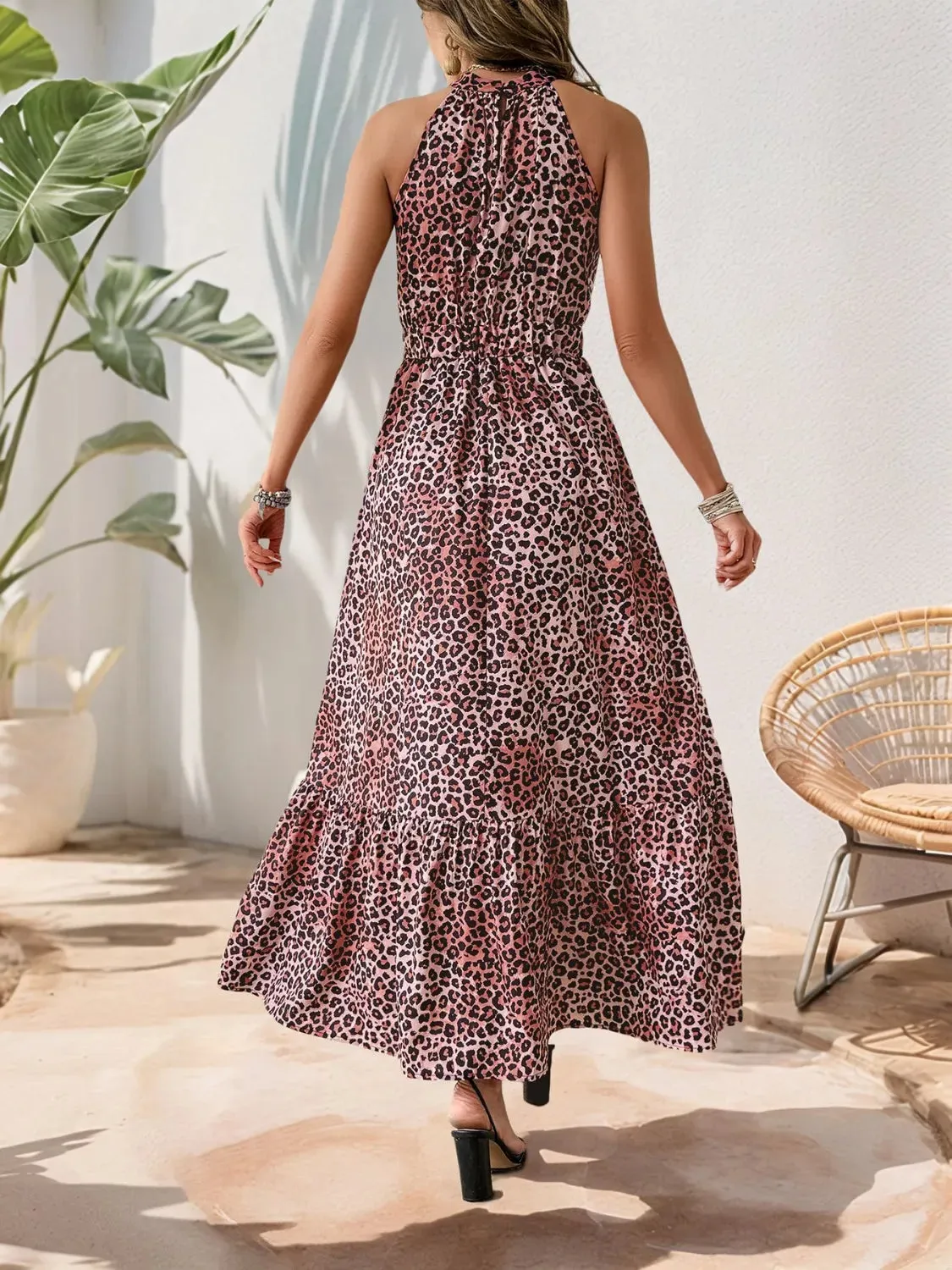 Butterfly Leopard Grecian Neck Maxi Dress sold by Gigi Laurent product image thumbnail 3