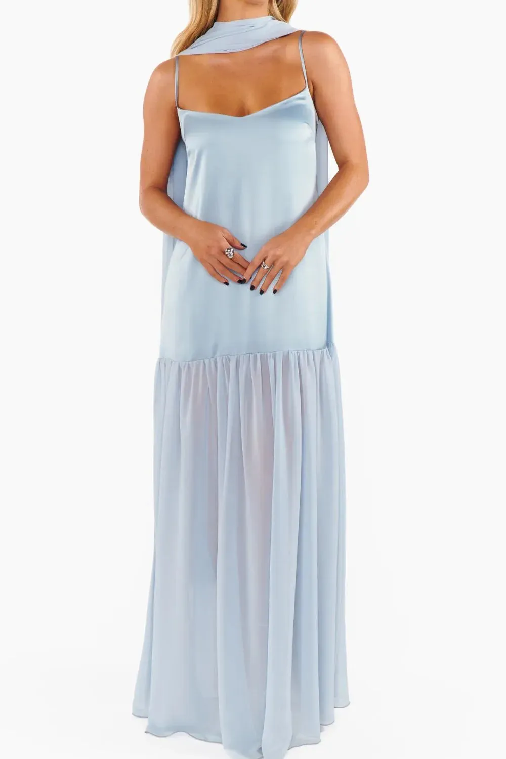Adjustable Strap Maxi Cami Dress with Scarf sold by Gigi Laurent