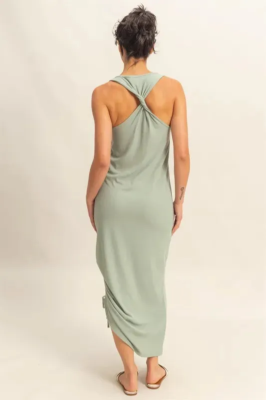 HYFVE Scoop Neck Side Tie Detail Midi Dress sold by Gigi Laurent product image thumbnail 3