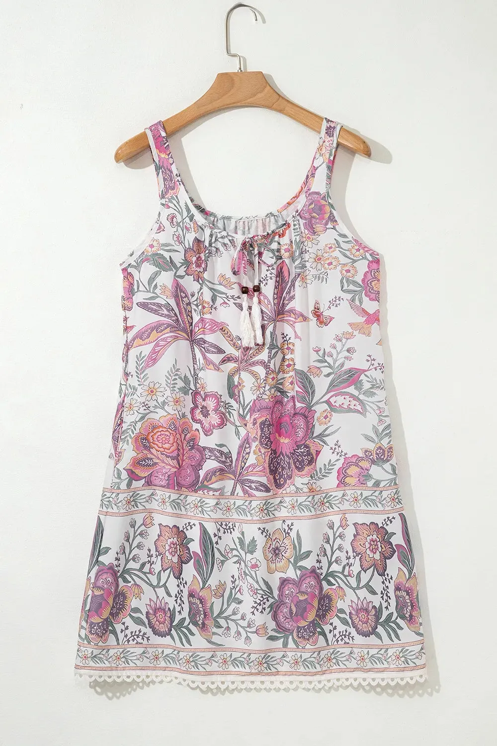 Multicolour Floral Tie Neck Sleeveless Mini Dress sold by Gigi Laurent product image thumbnail 4