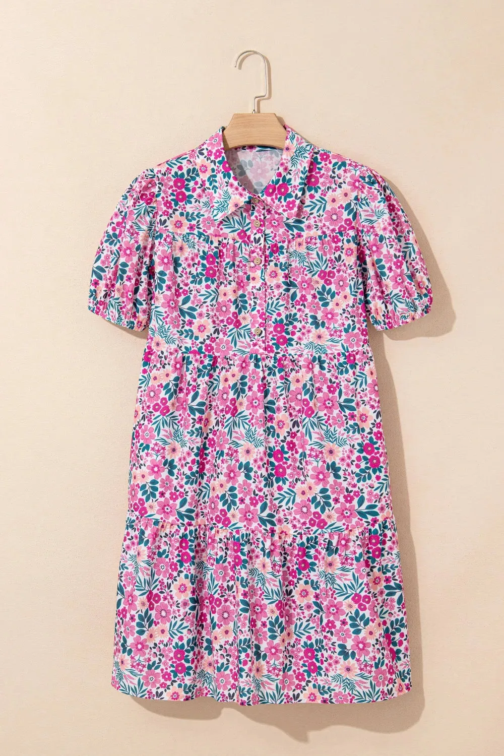Printed Short Sleeve Mini Shirt Dress sold by Gigi Laurent product image thumbnail 3