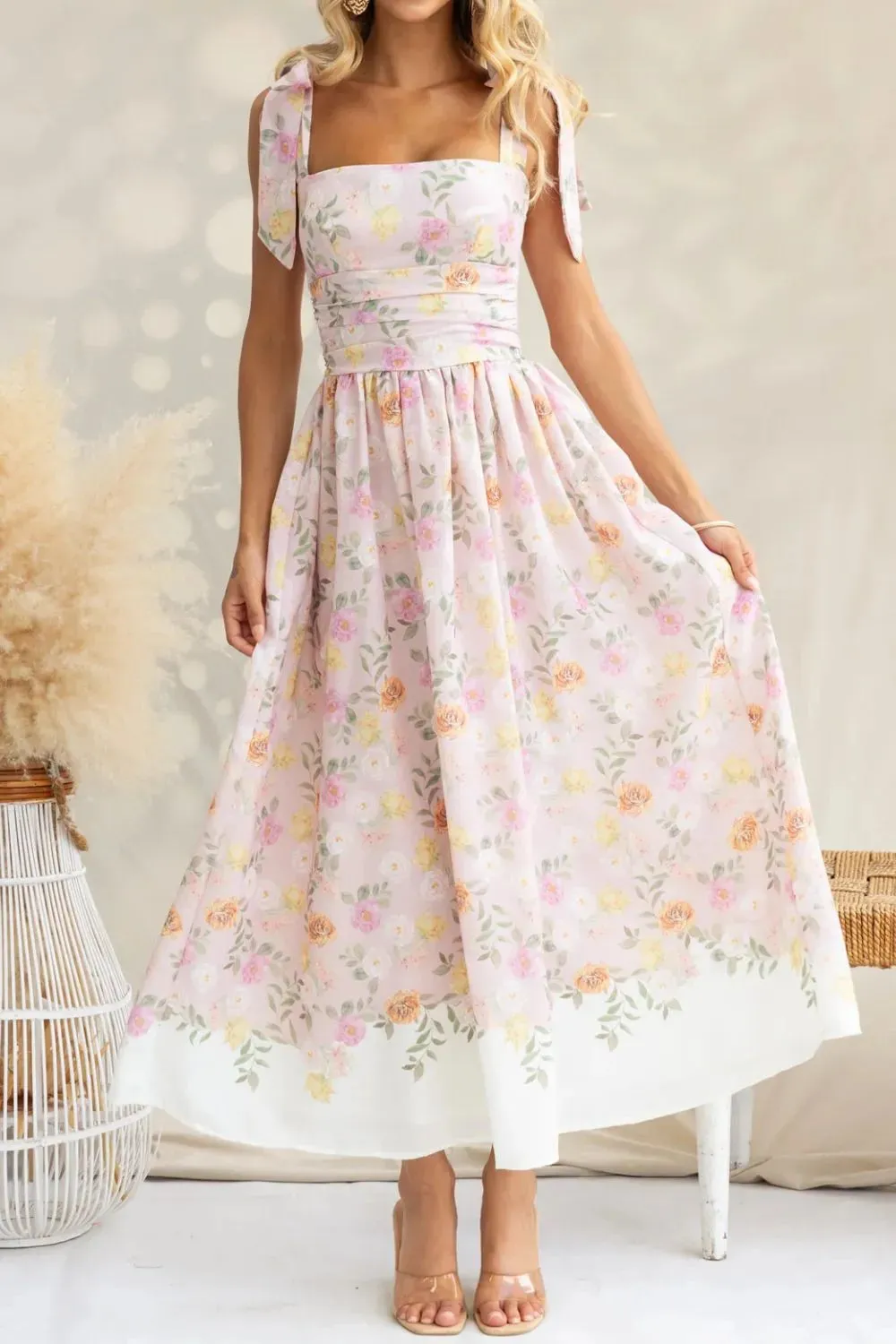 Printed Tie Shoulder Midi Cami Dress sold by Gigi Laurent product image thumbnail 2