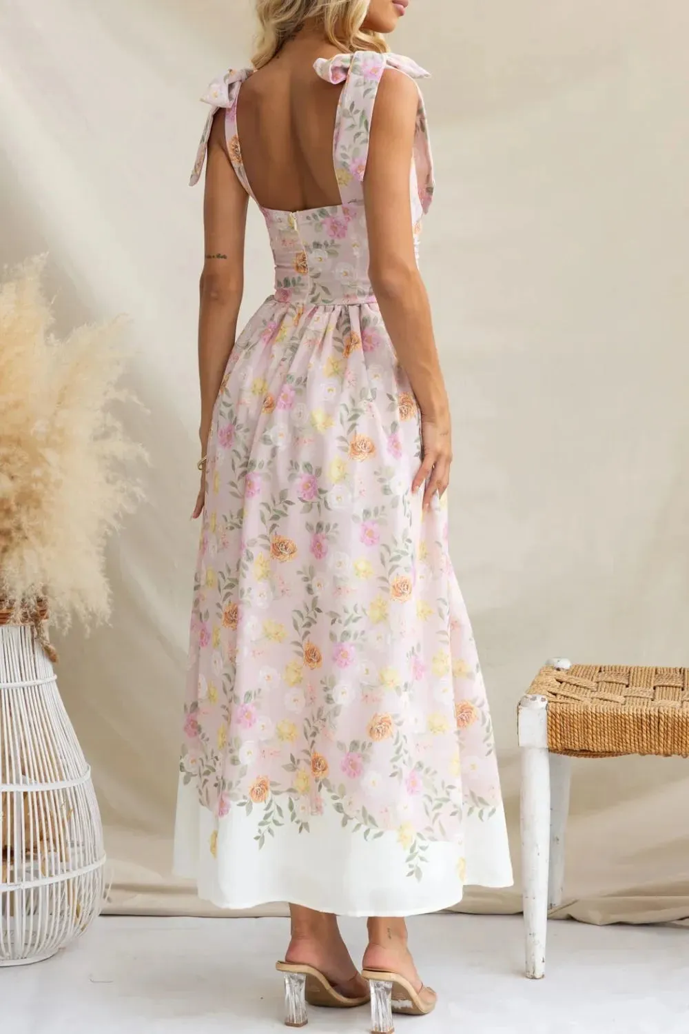 Printed Tie Shoulder Midi Cami Dress sold by Gigi Laurent product image thumbnail 4