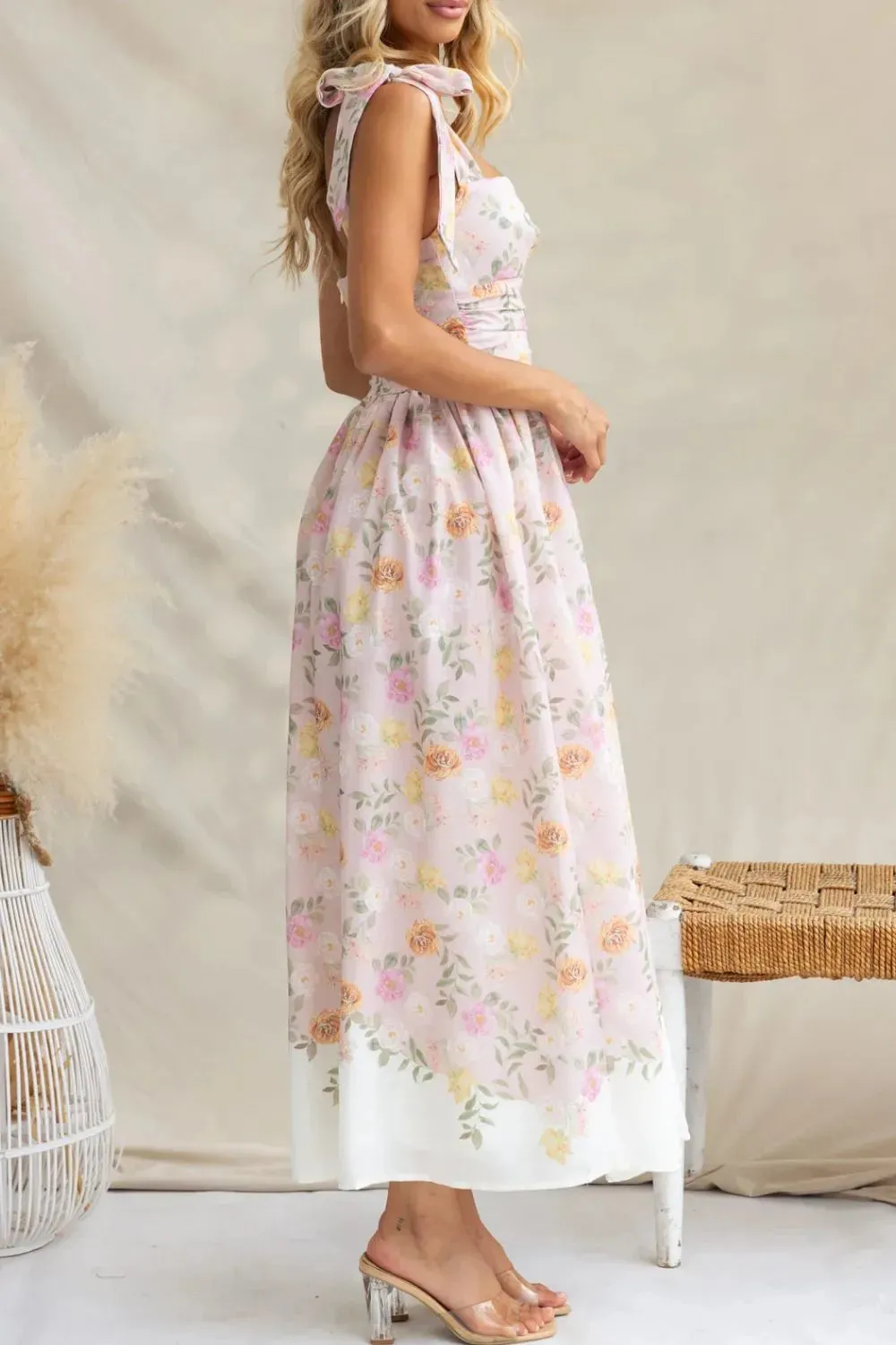 Printed Tie Shoulder Midi Cami Dress sold by Gigi Laurent product image thumbnail 3