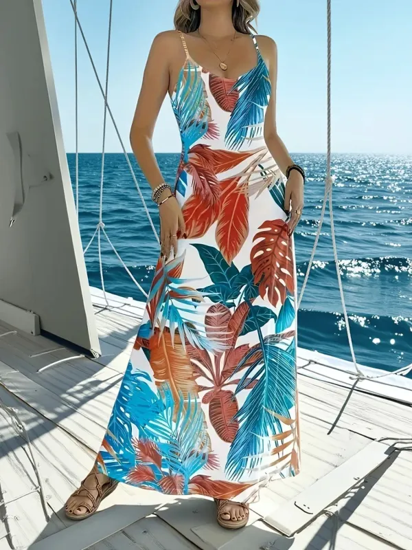 Printed Scoop Neck Maxi Cami Dress sold by Gigi Laurent
