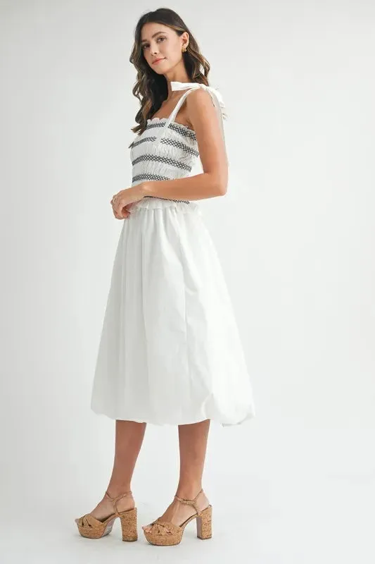 MABLE Smocked Bodice Bubble Midi Dress sold by Gigi Laurent product image thumbnail 5