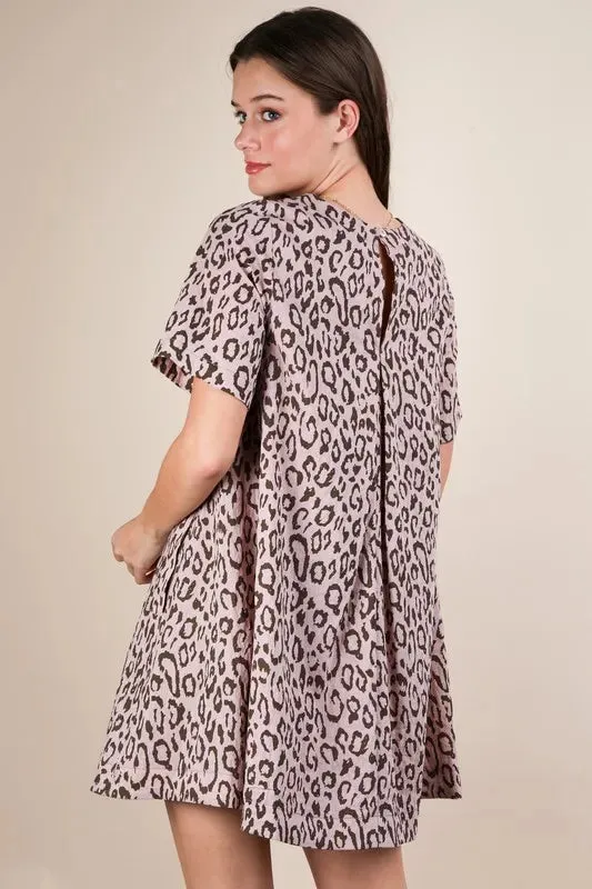 VERY J Leopard Printed Comfy Mini Dress sold by Gigi Laurent product image thumbnail 5