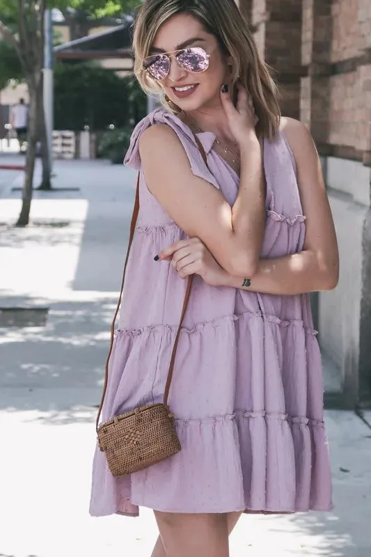 And The Why Polka Dot Textured Layered Flounce Ruffle Dress sold by Gigi Laurent product image thumbnail 5