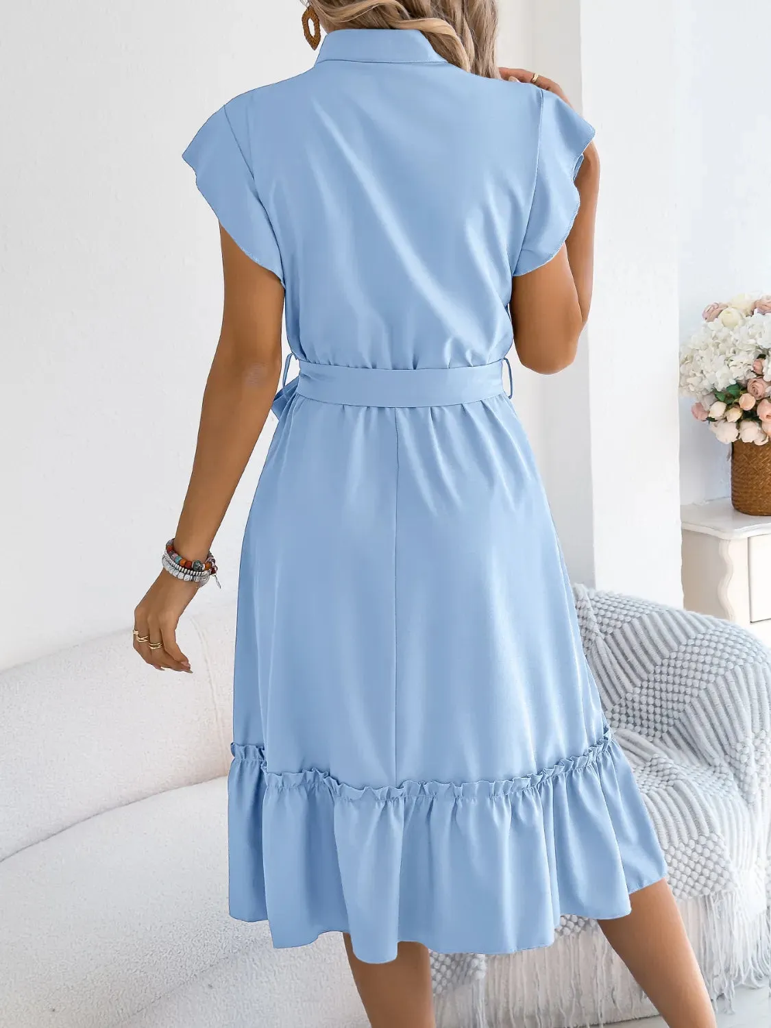 Tie Waist Ruffled Cap Sleeve Dress sold by Gigi Laurent product image thumbnail 5