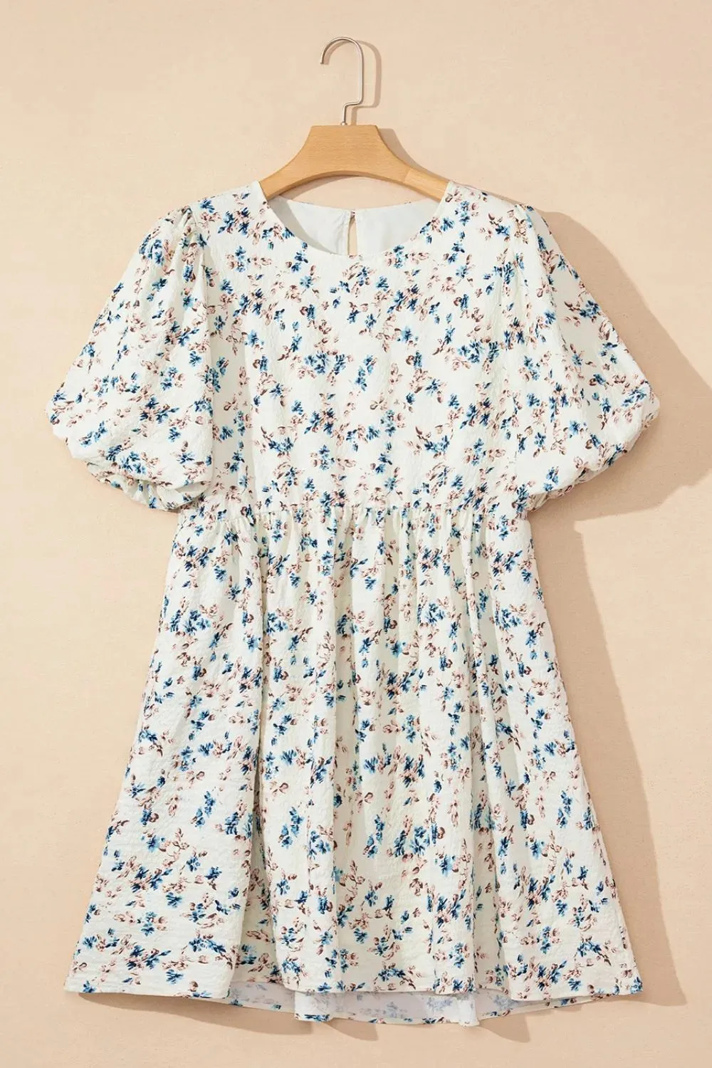 Floral Puff Short Sleeve Empire Waist Mini Dress sold by Gigi Laurent product image thumbnail 5