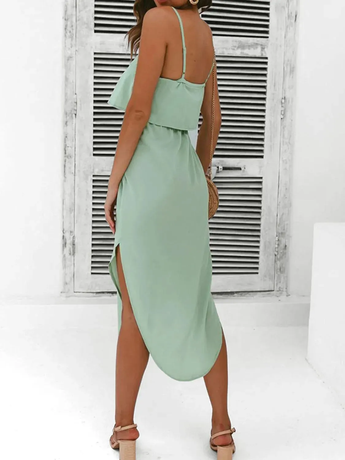 Tied Side Slit Midi Cami Dress sold by Gigi Laurent product image thumbnail 3