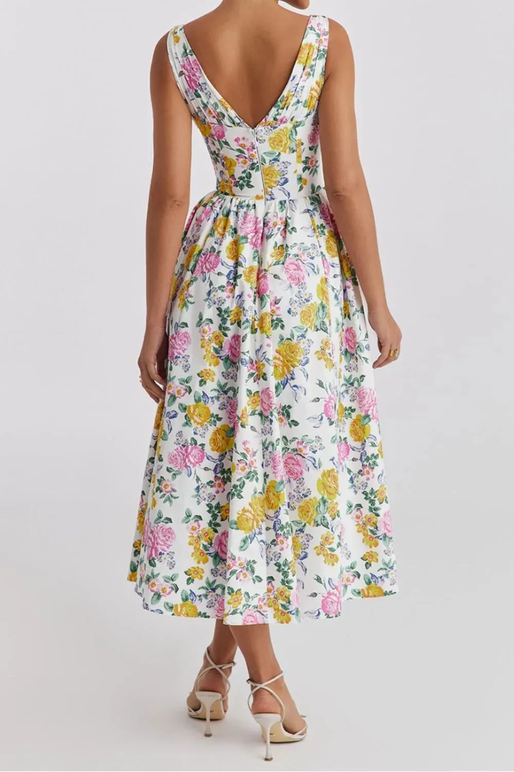 Floral V-Neck Sleeveless Midi Dress with Pockets sold by Gigi Laurent product image thumbnail 4