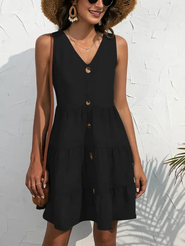 V-Neck Sleeveless Mini Dress sold by Gigi Laurent