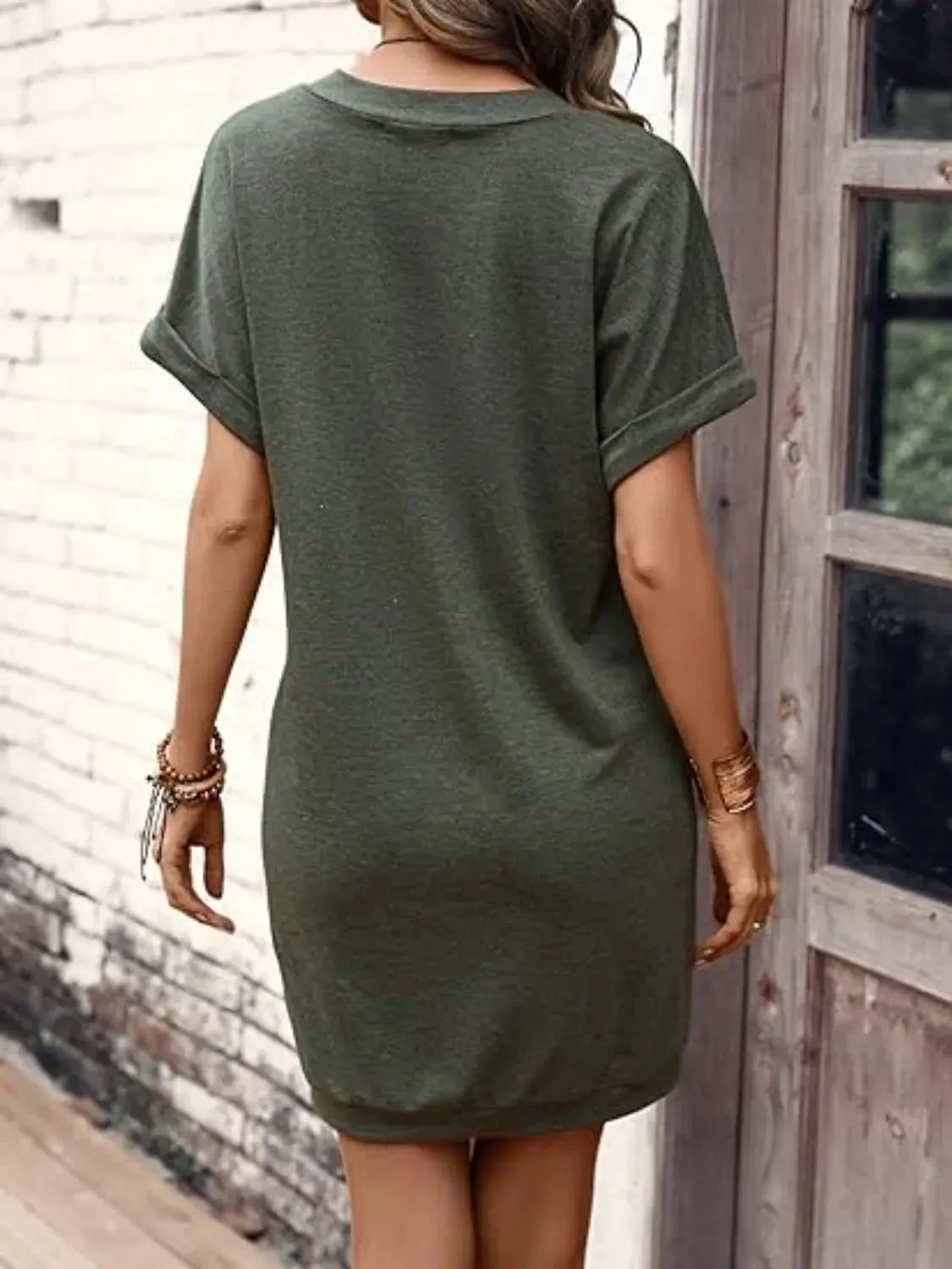 V-Neck Short Sleeve Mini Tee Dress sold by Gigi Laurent product image thumbnail 4