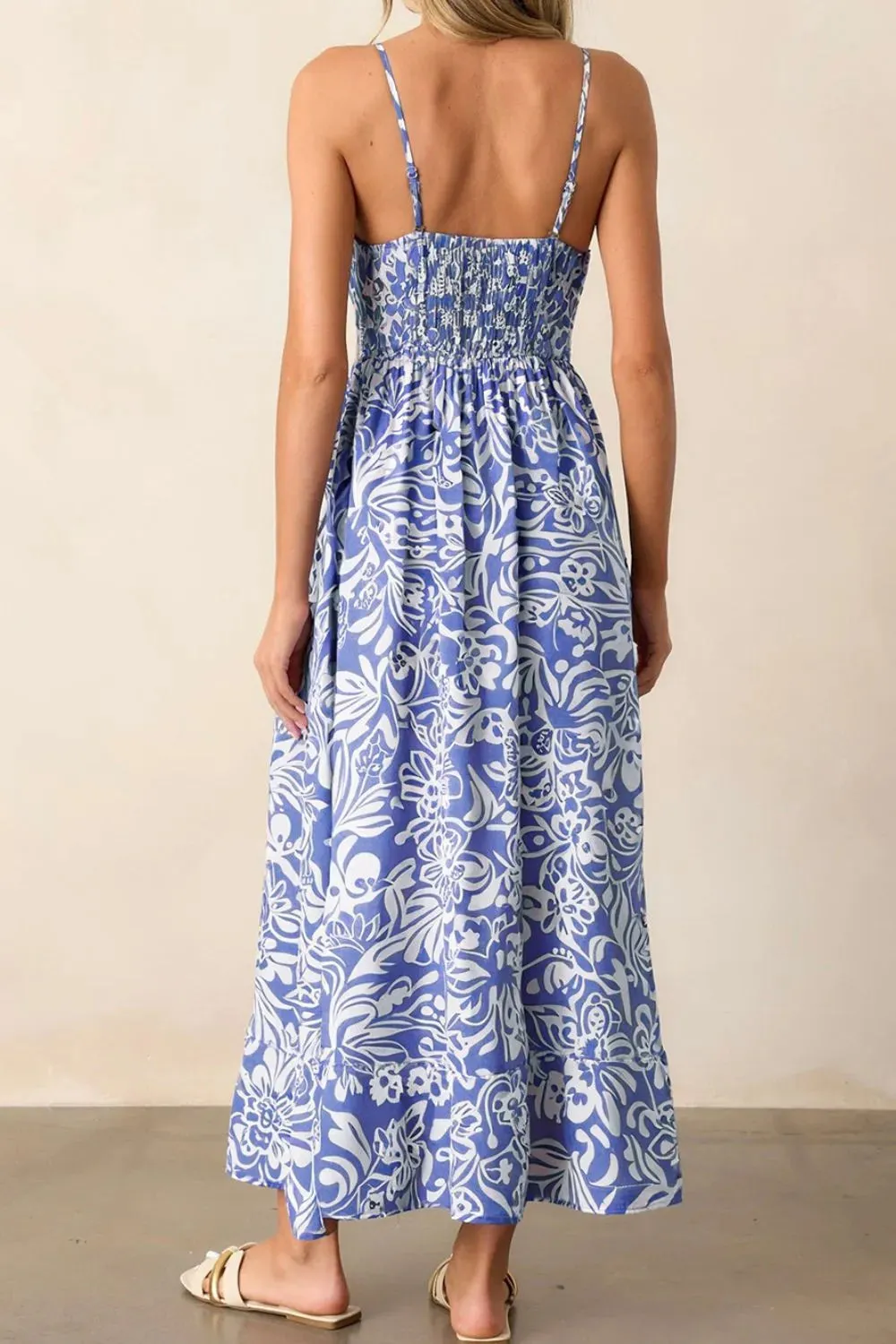 Floral Print Spaghetti Strap High Waist Dress sold by Gigi Laurent product image thumbnail 3