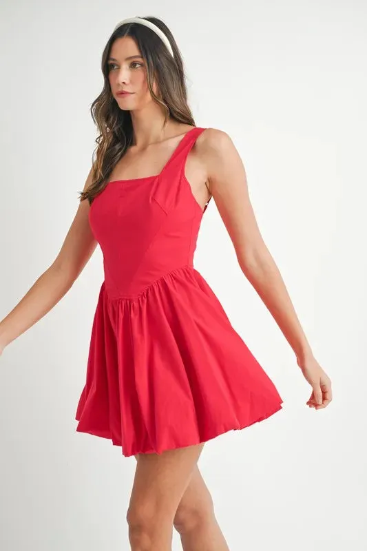 MABLE Poplin Square Neckline Bubble Mini Dress sold by Gigi Laurent product image thumbnail 4