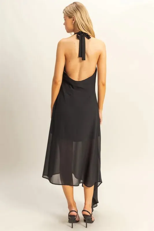 HYFVE Chiffon Halter Asymmetrical Hem Dress sold by Gigi Laurent product image thumbnail 5