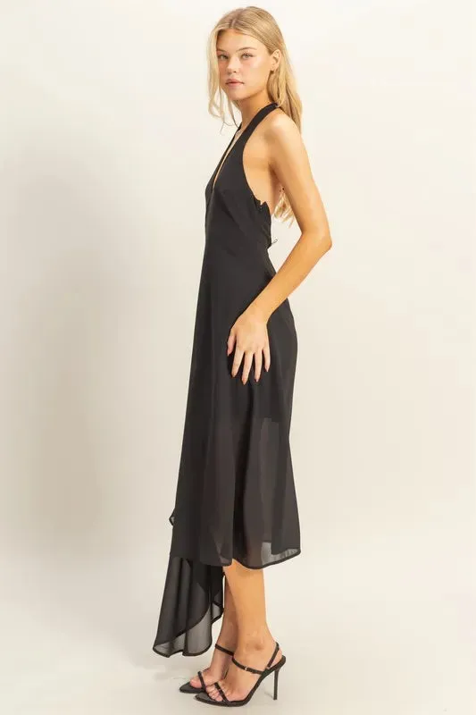 HYFVE Chiffon Halter Asymmetrical Hem Dress sold by Gigi Laurent product image thumbnail 3