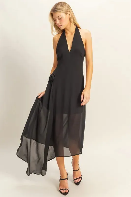 HYFVE Chiffon Halter Asymmetrical Hem Dress sold by Gigi Laurent product image thumbnail 2