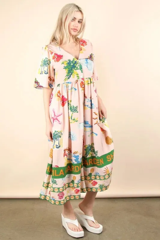 VERY J Button Down Printed Midi Dress sold by Gigi Laurent product image thumbnail 3