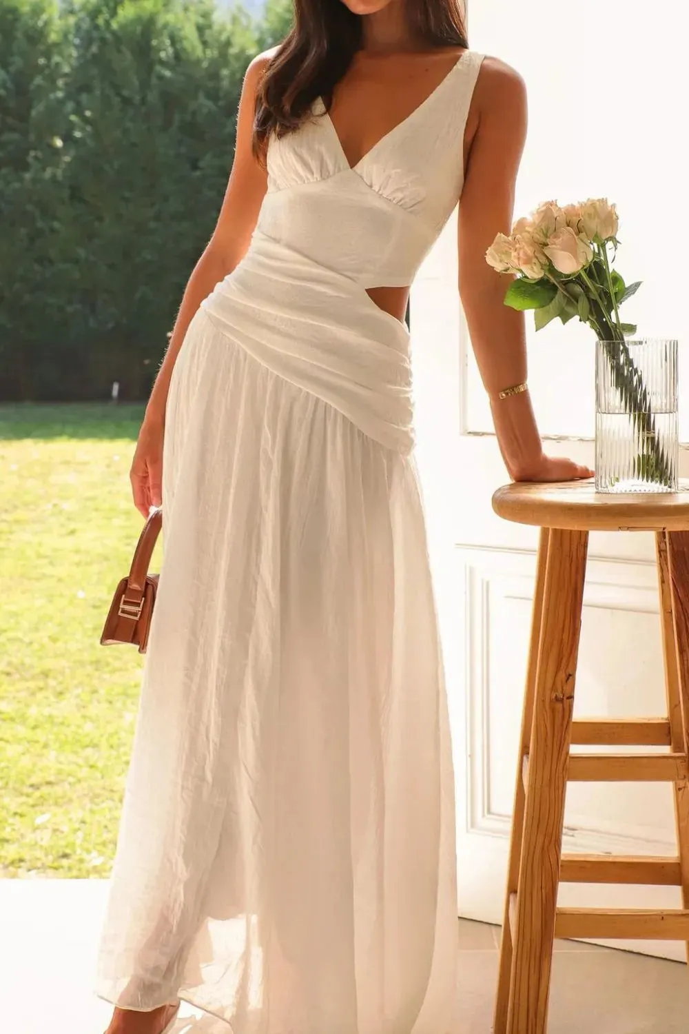 Cutout Back V-Neck Dress sold by Gigi Laurent product image thumbnail 2