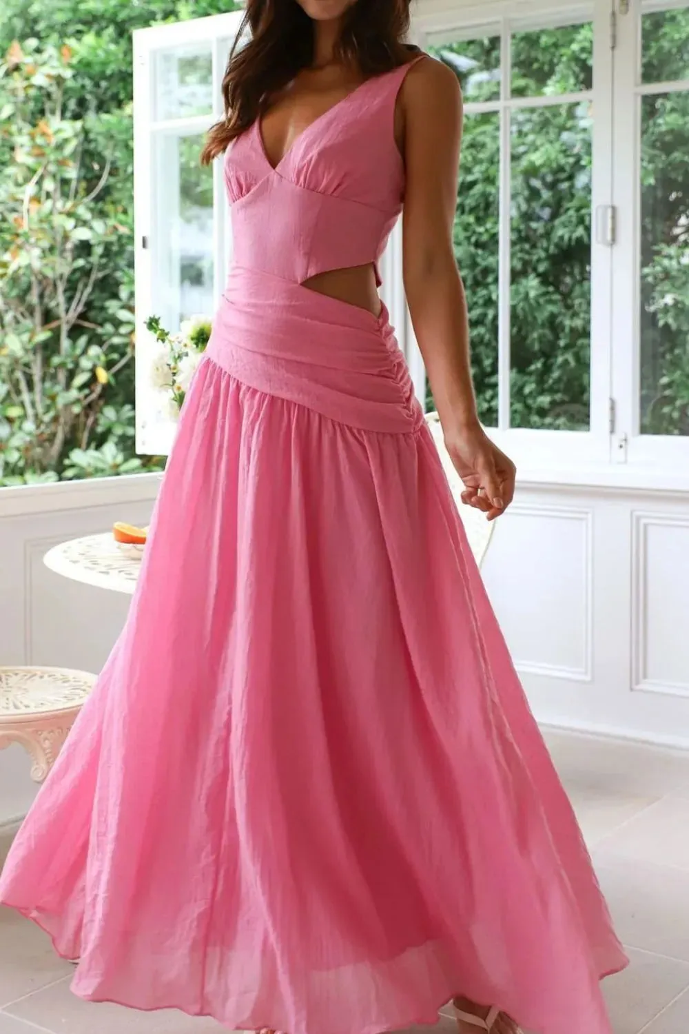 Cutout Back V-Neck Dress sold by Gigi Laurent product image thumbnail 5