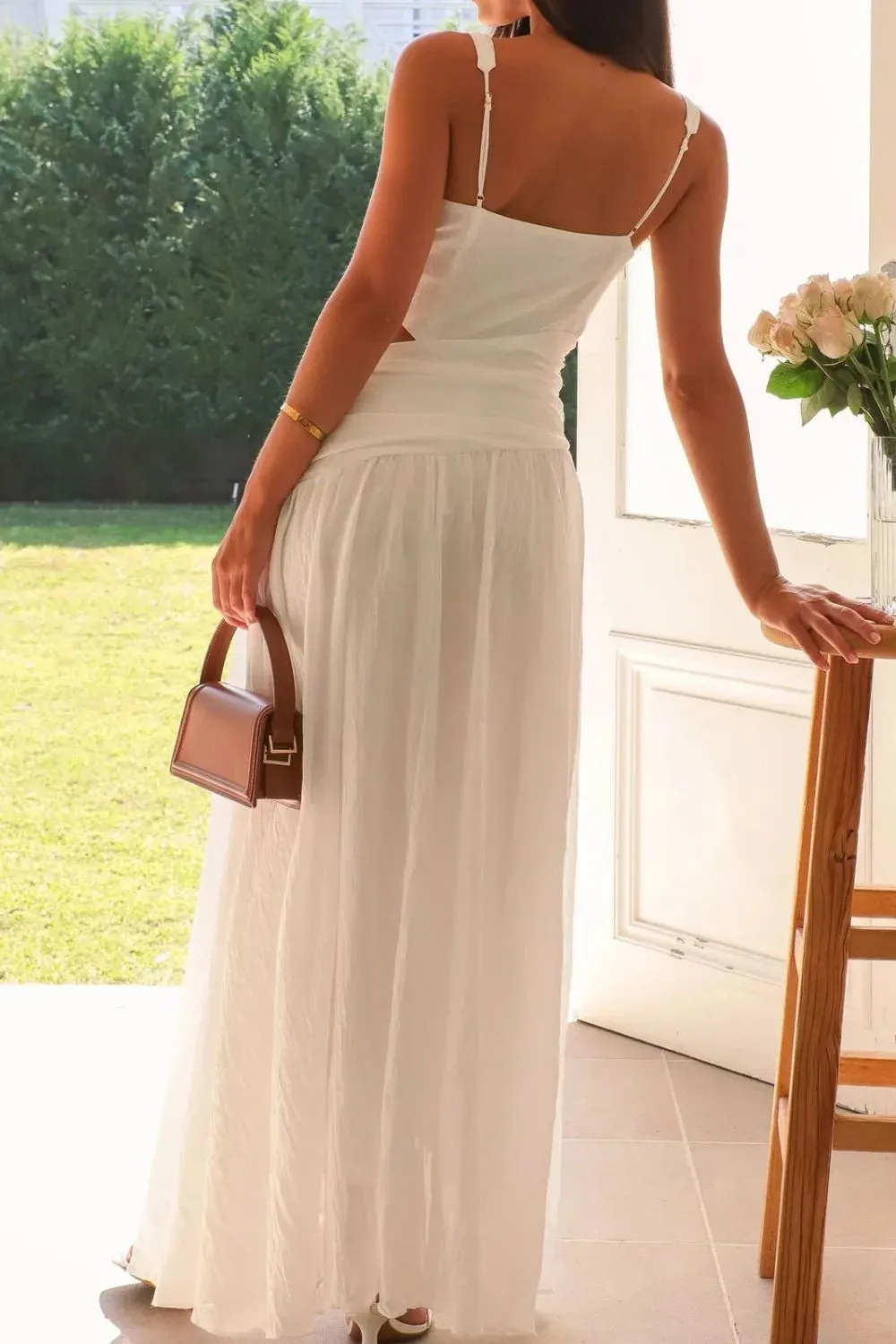 Cutout Back V-Neck Dress sold by Gigi Laurent product image thumbnail 4