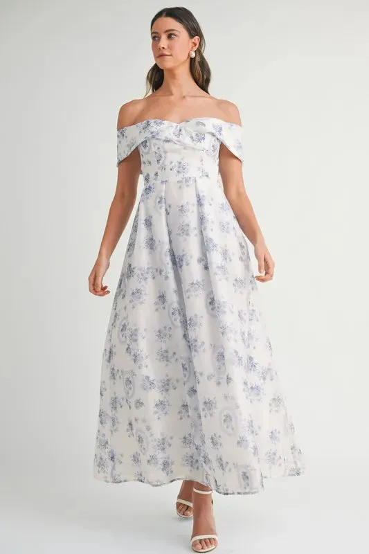 MABLE Floral Printed Off Shoulder Maxi Dress sold by Gigi Laurent product image thumbnail 2
