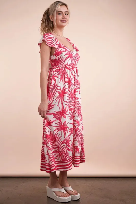 VERY J Tropical Printed Midi Summer Boho Dress sold by Gigi Laurent product image thumbnail 3