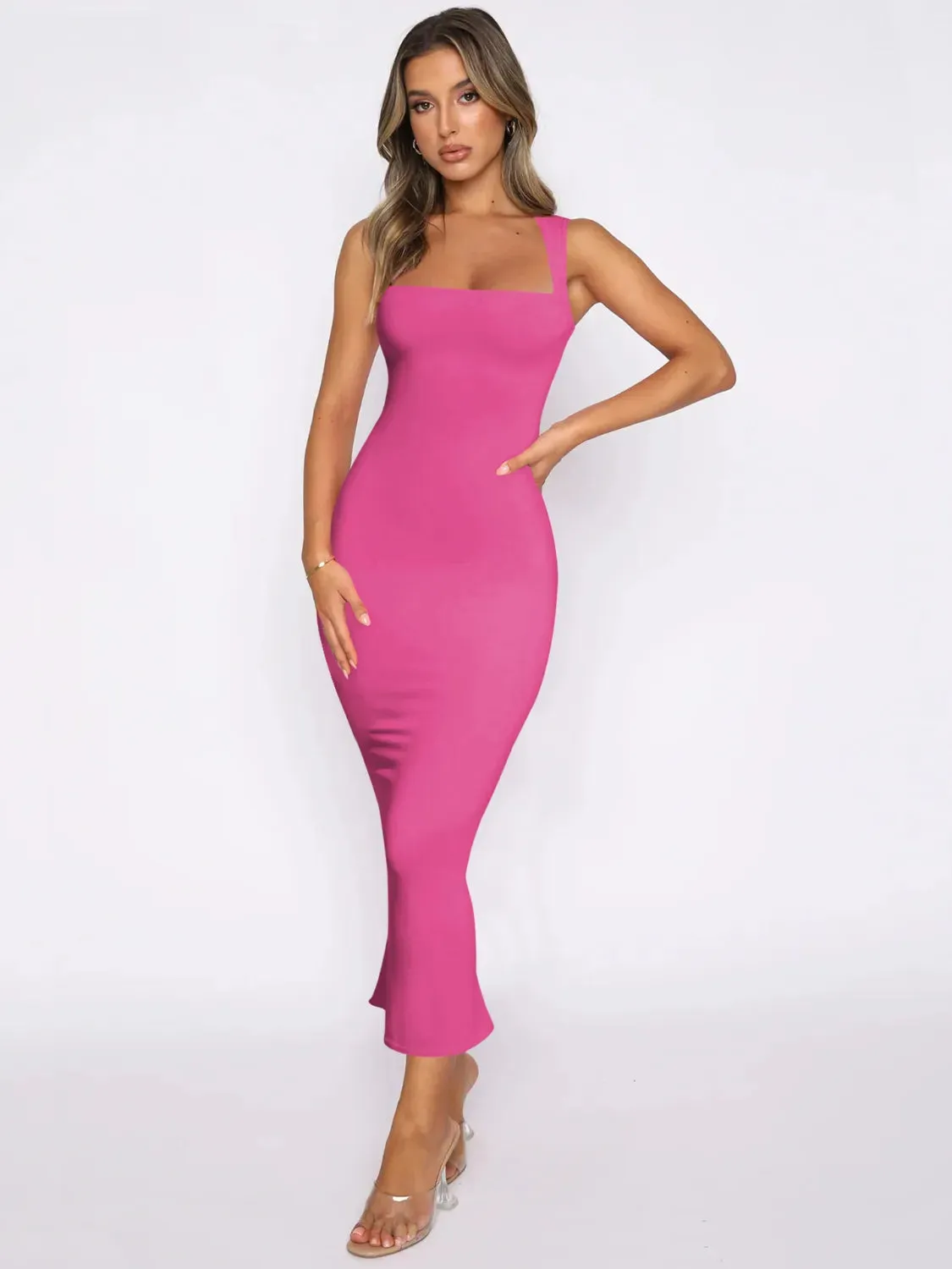 Slit Back Sleeveless Maxi Tank Dress sold by Gigi Laurent