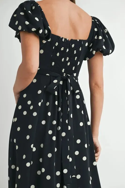 MABLE Polka Dot Puff Sleeve Midi Dress sold by Gigi Laurent product image thumbnail 2