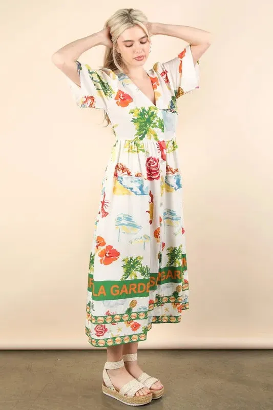 VERY J Button Down Printed Midi Dress sold by Gigi Laurent product image thumbnail 5